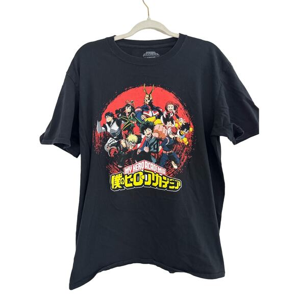 My Hero Academia Other - Horikoshi My Hero Academia Black Cotton Tee Shirt XL
